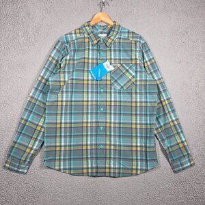 Columbia Shirt Mens Size Large Ridge Blue Green Ridge Plaid Long Sleeve 2.0 NWT